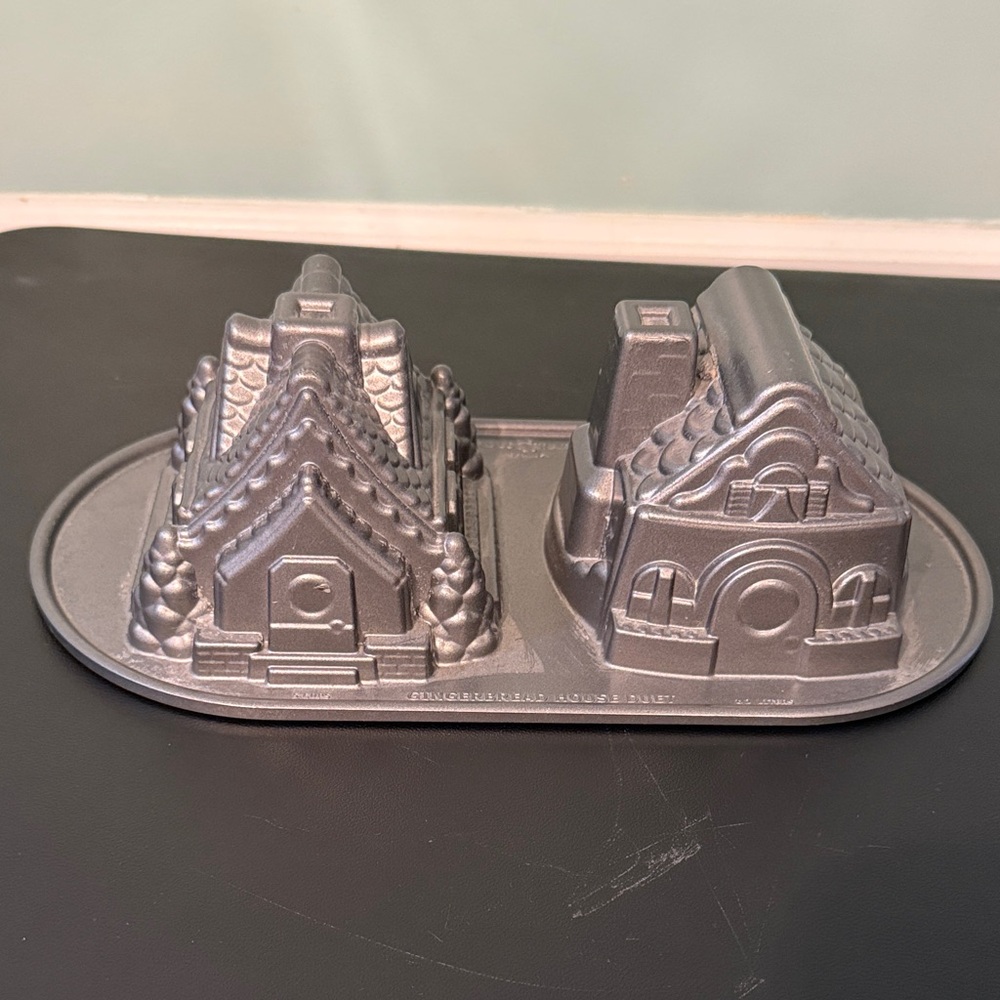 Nordic Ware Silver Double Gingerbread House Cake Pan